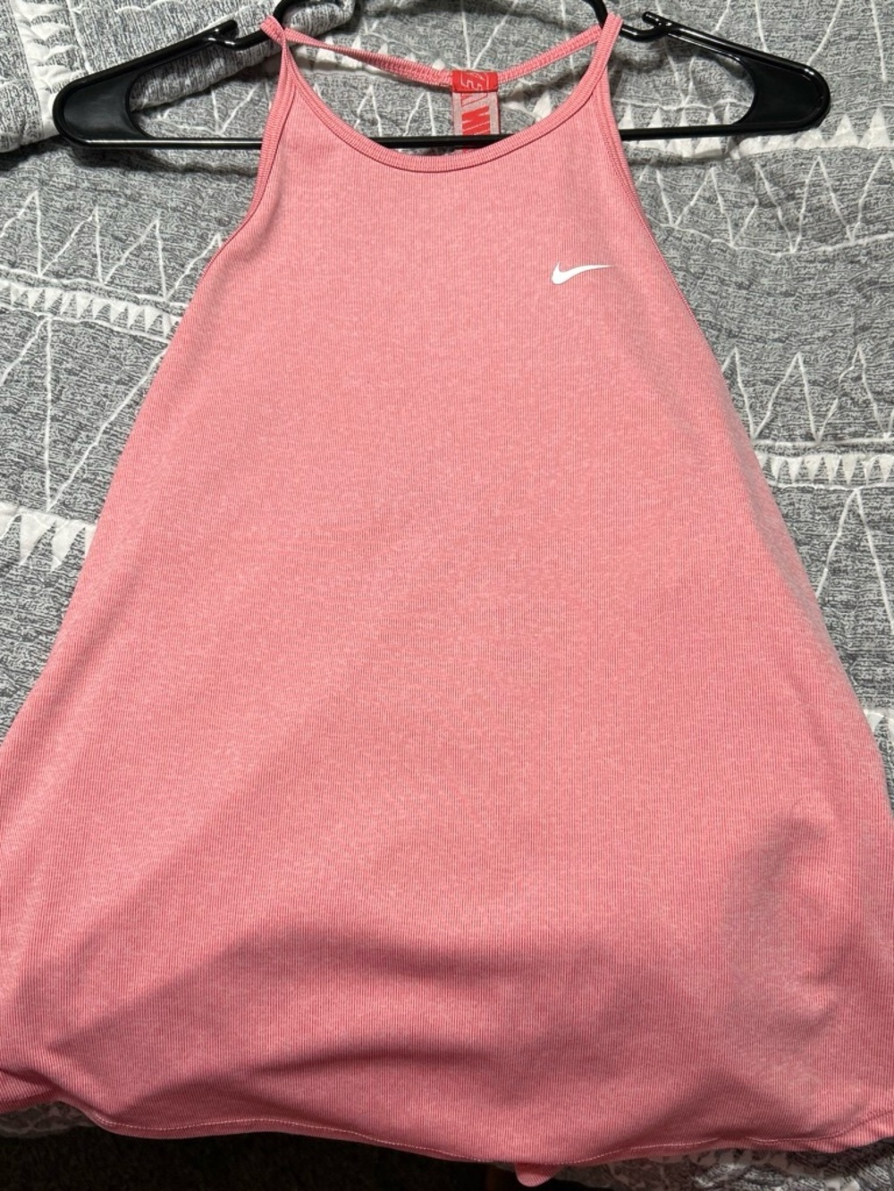 Nike Pink Racerback Tank Top with White Swoosh